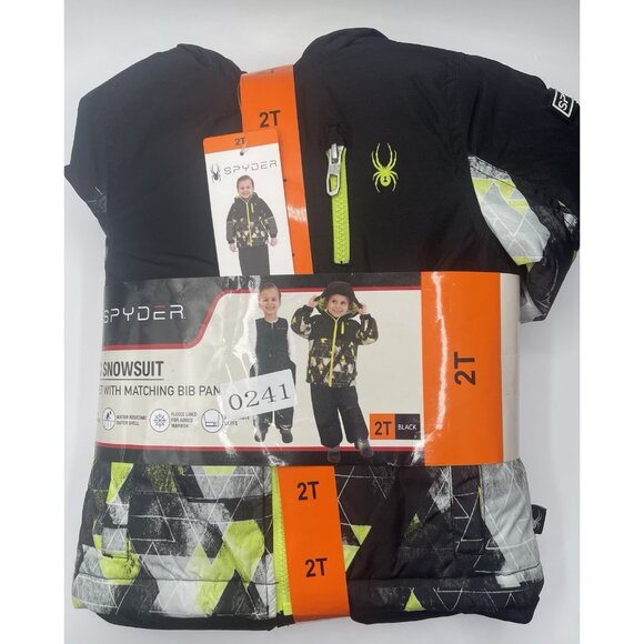 Spyder Other - Spyder Snow Bibs Jacket‎ Coat Boys Size 2t Black Yellow
